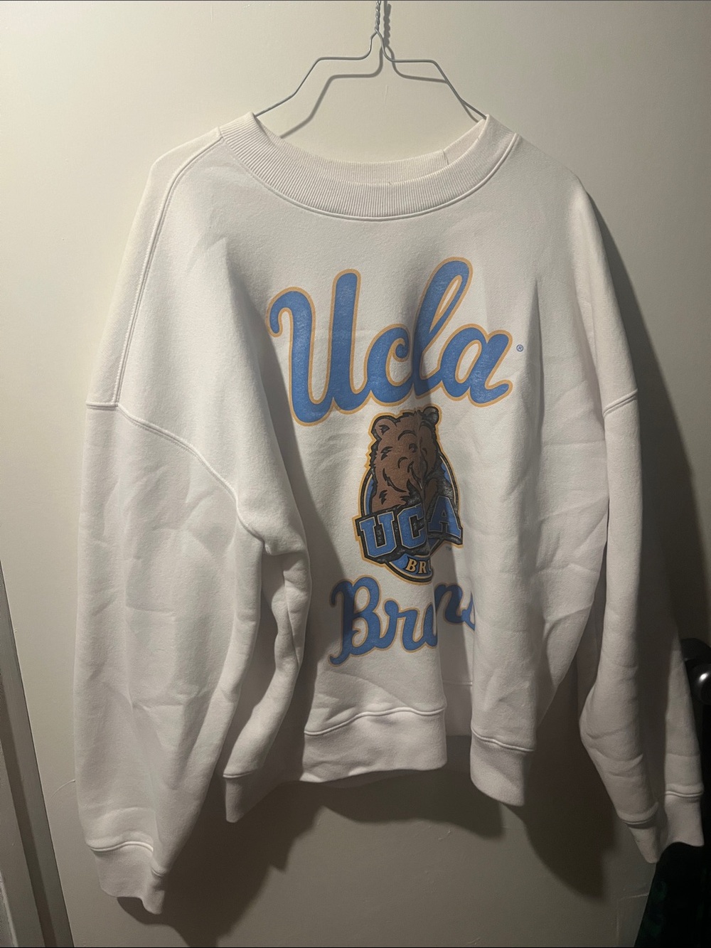 Hollister White Graphic Crewneck Sweatshirt